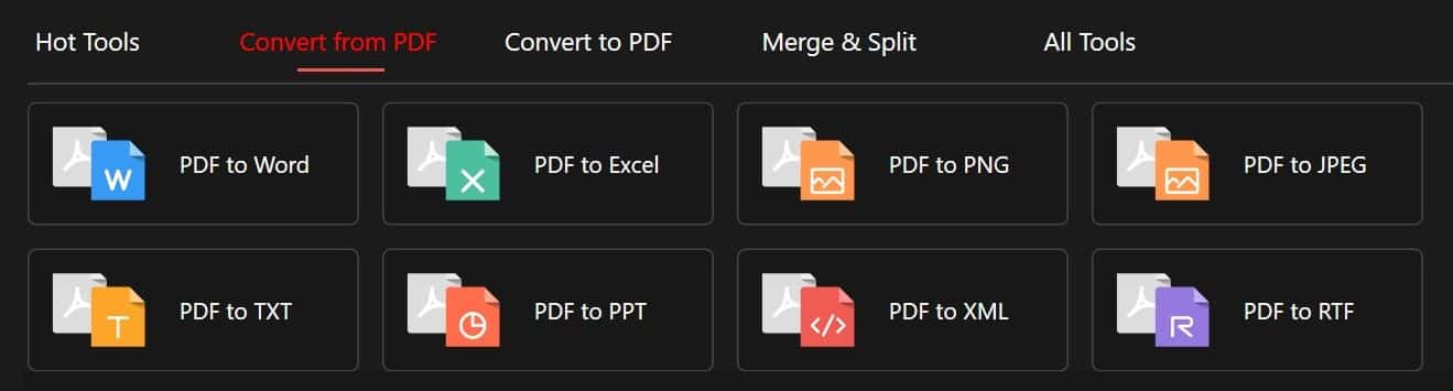 PDFGear: Converti da PDF