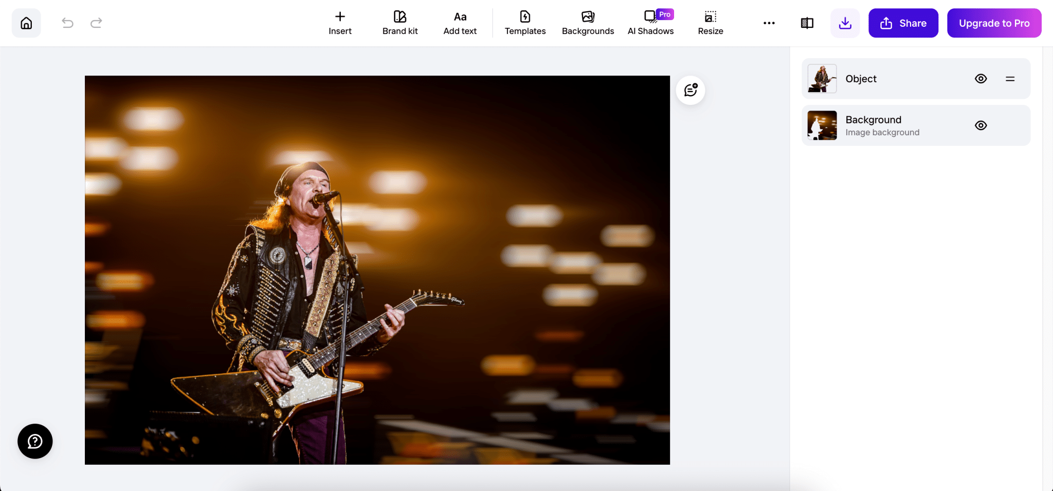 Photoroom 中的動態模糊介面