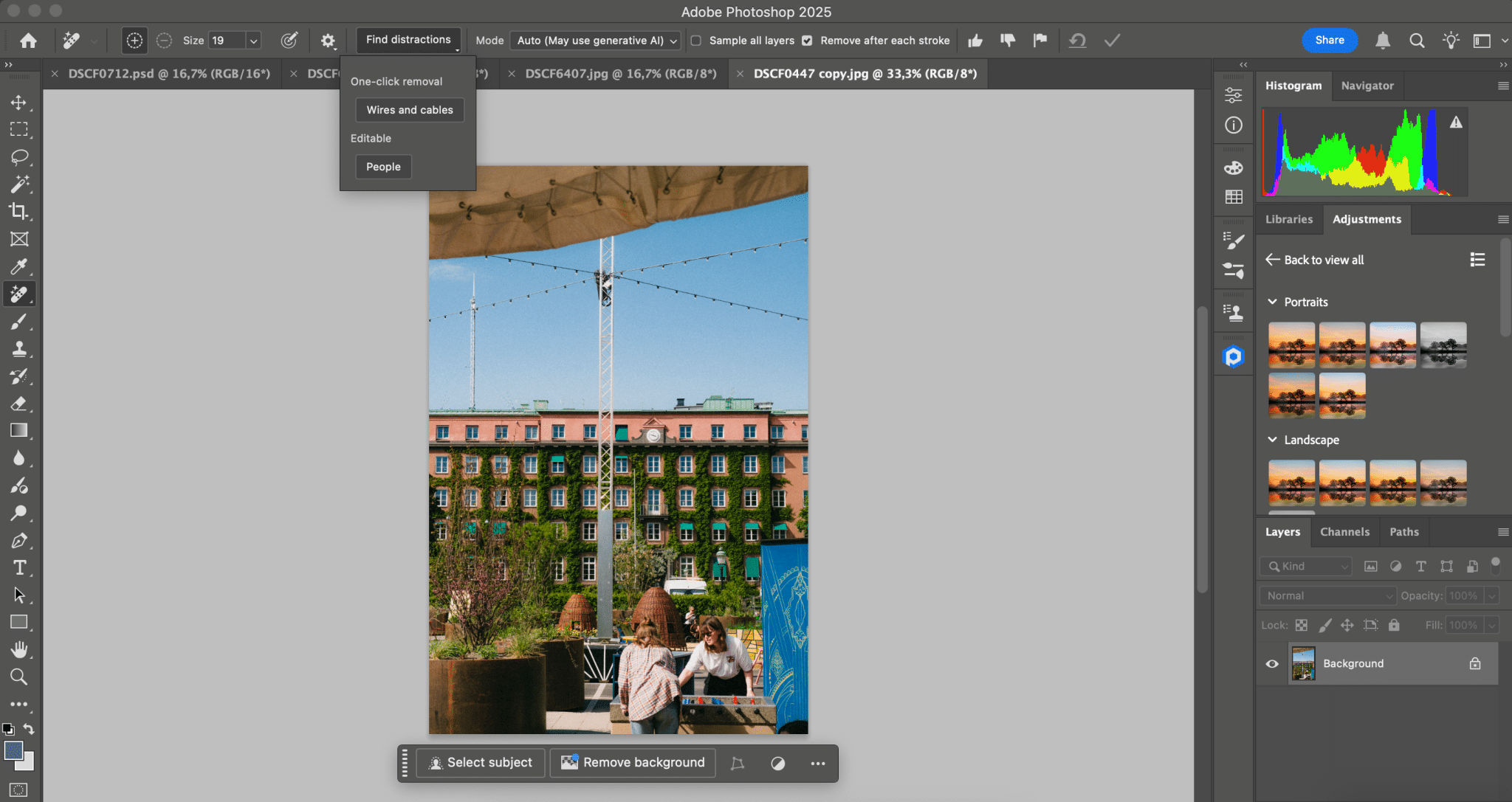 Rimuovi gli elementi di distrazione in Photoshop