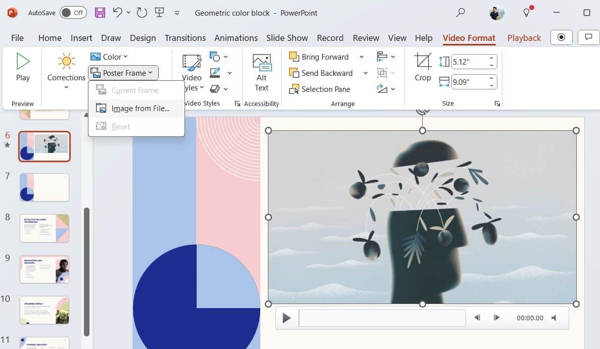 PowerPoint 簡報中的海報框架選項