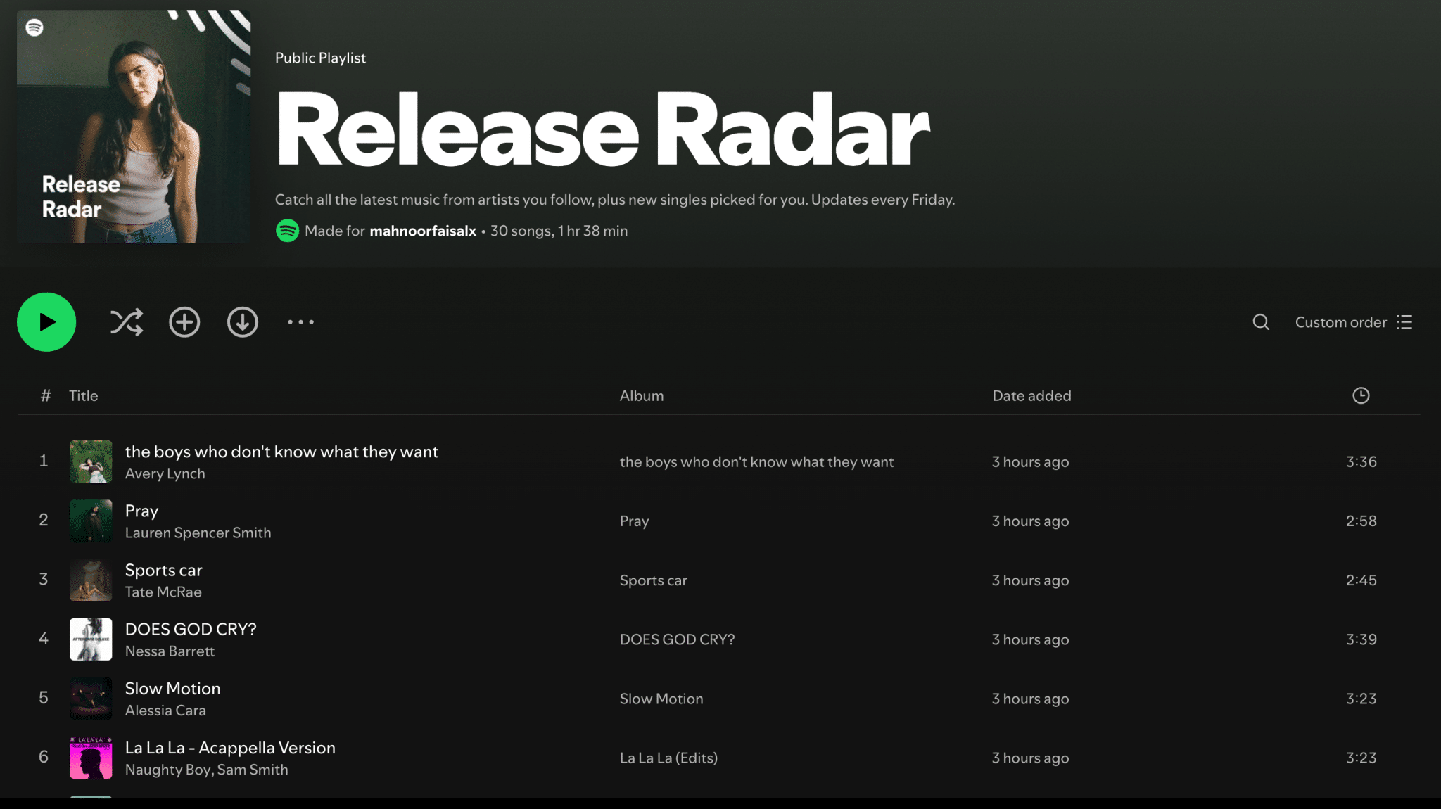 Spotify 新歌雷達播放列表