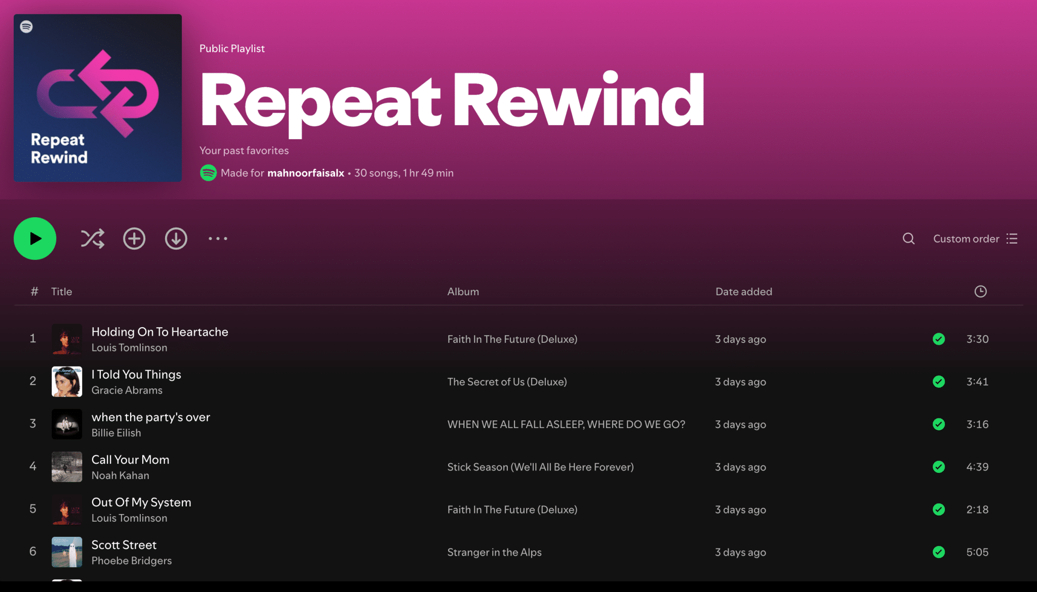 重複 倒帶 Spotify 播放列表