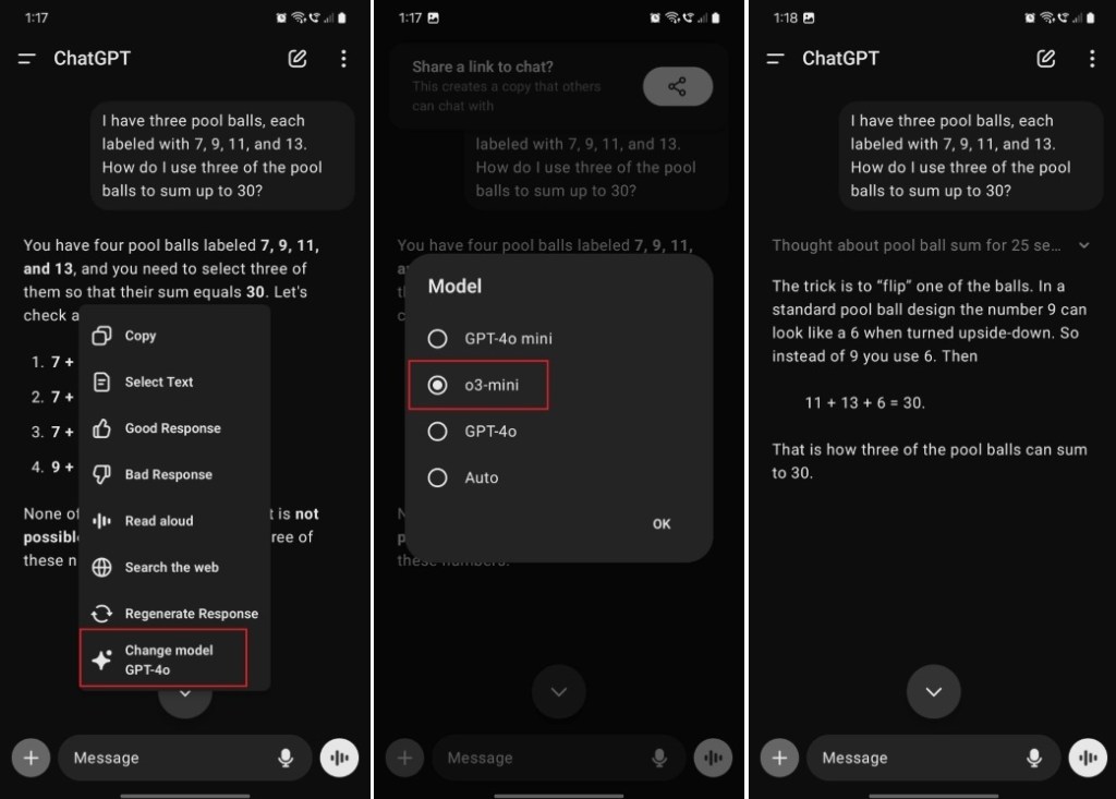 Utilizza gratuitamente il modello ChatGPT o3-mini su Android