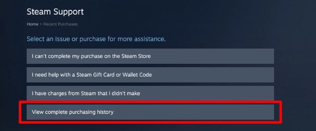 visualizza la cronologia completa degli acquisti steam