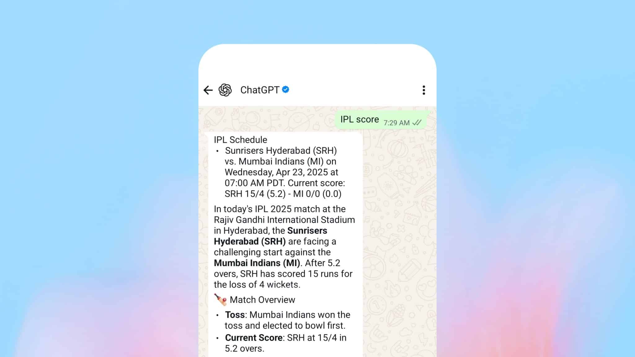 WhatsApp 上的 ChatGPT