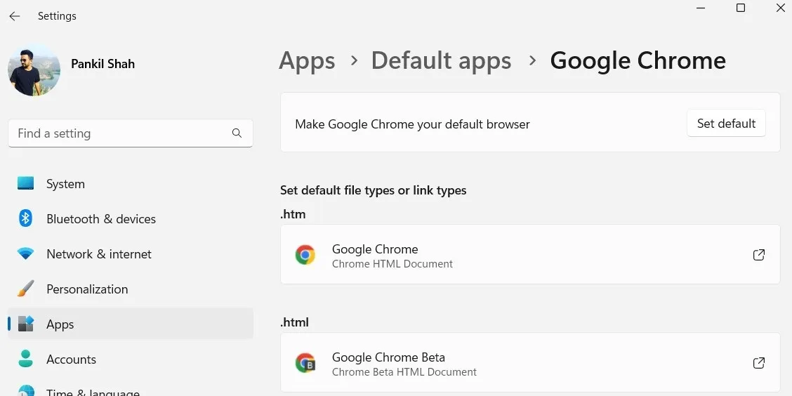 Imposta Chrome come browser predefinito su Windows 11