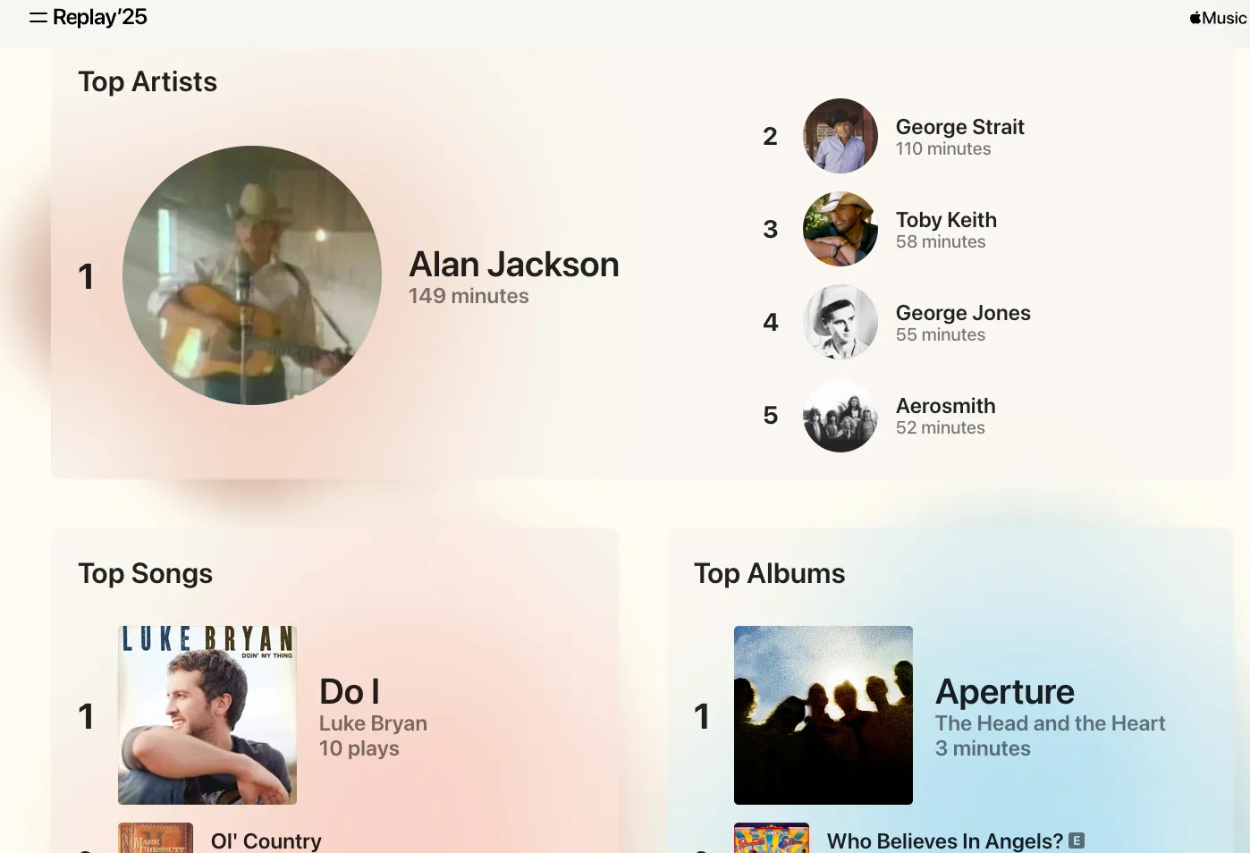 Apple Music 的每月輪換播放清單。