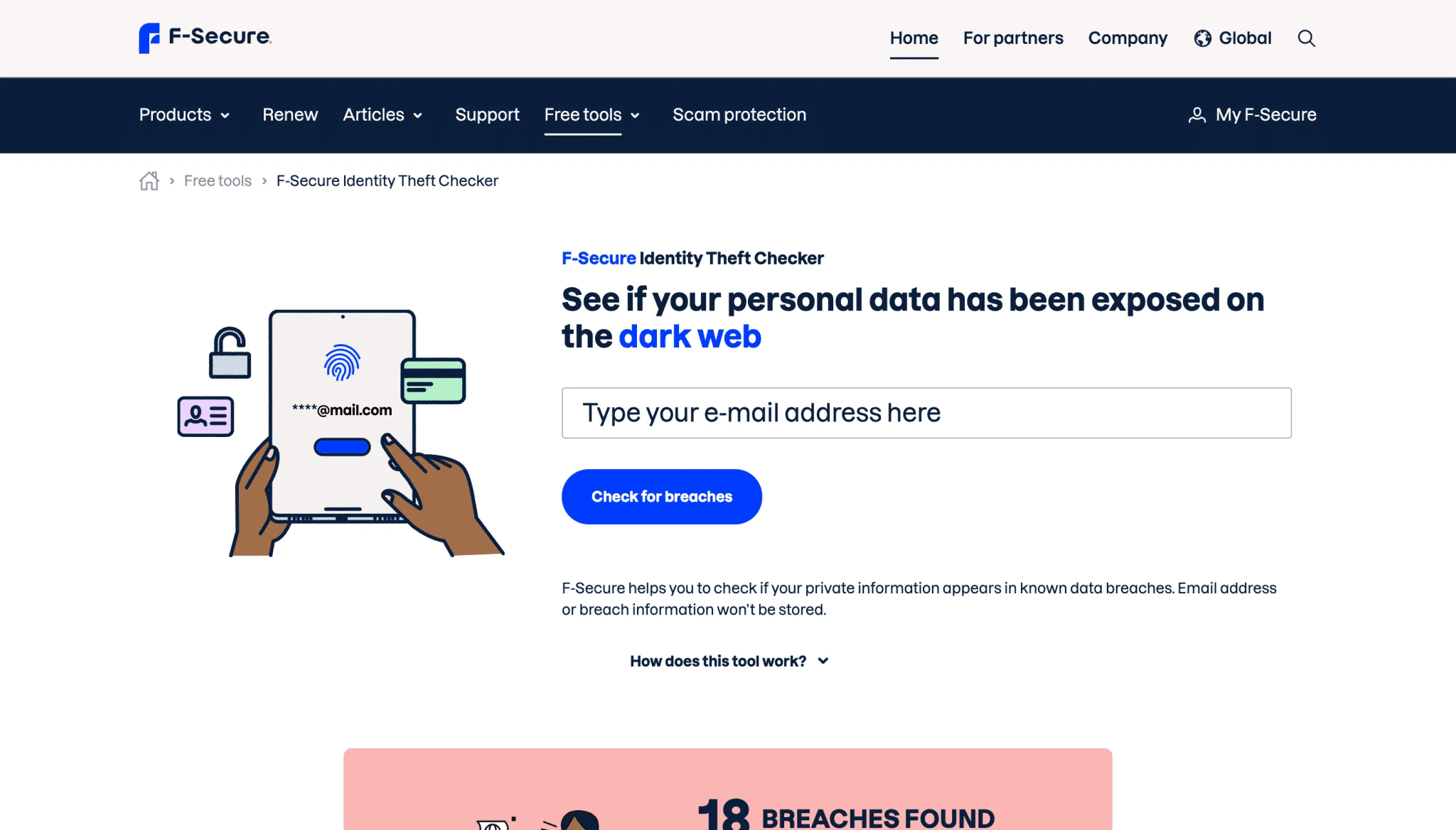 用於身分盜竊偵測的 F-Secure Checker 工具