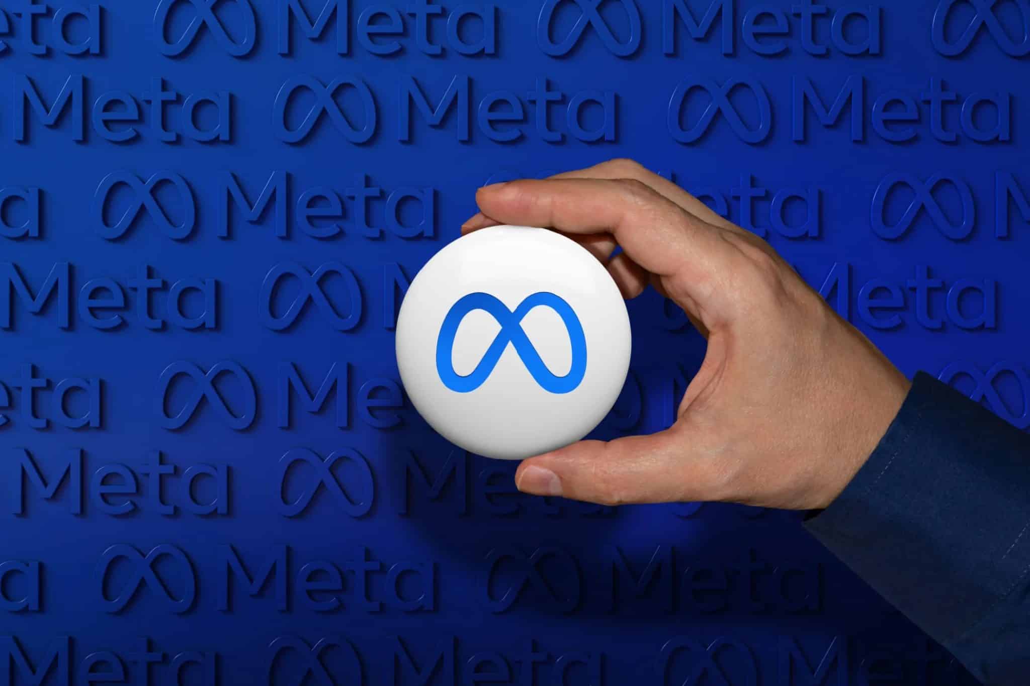 帶有背景的按鈕上的 Meta 徽標