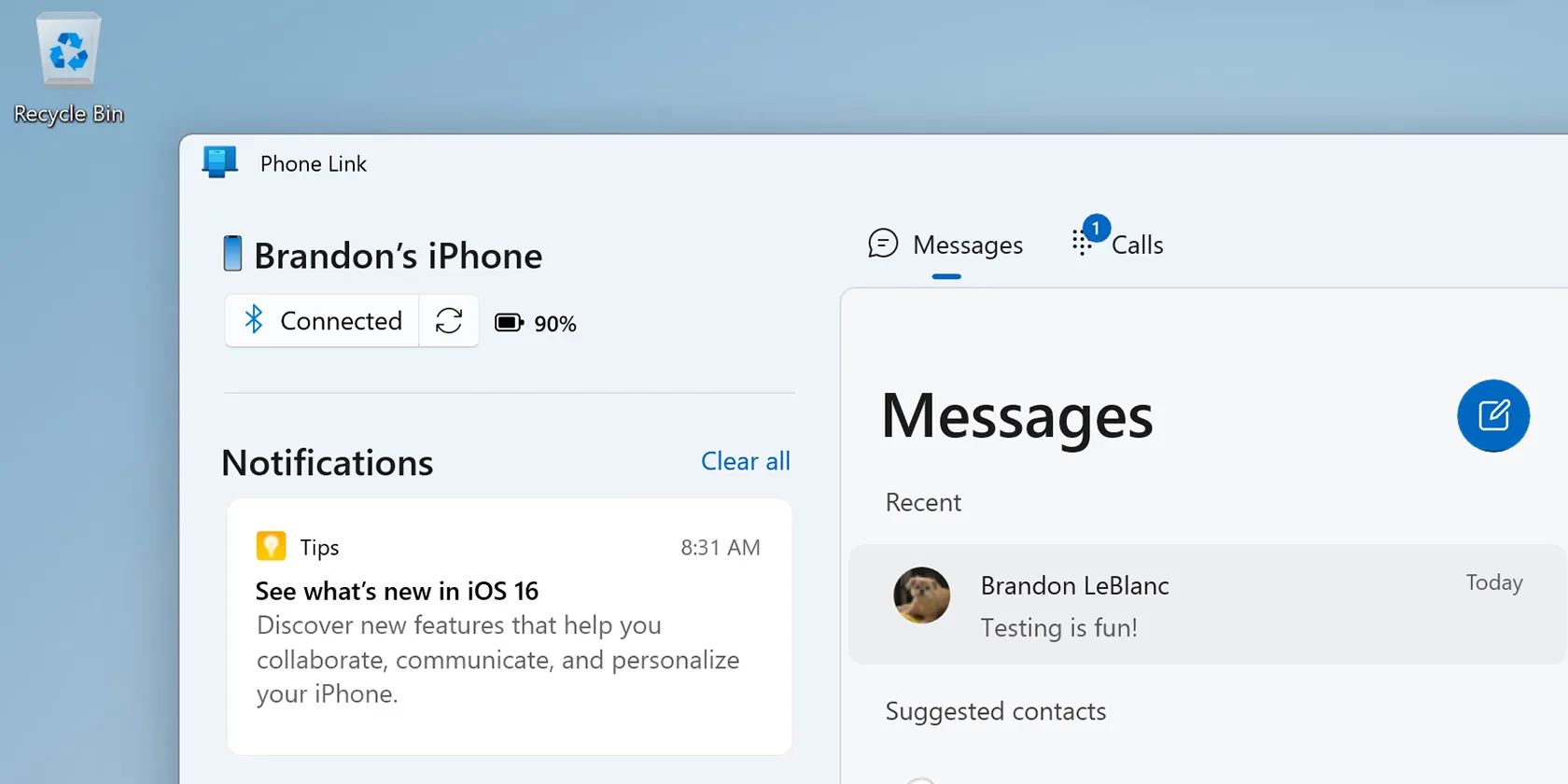 Associazione dell'app Phone Link con iPhone