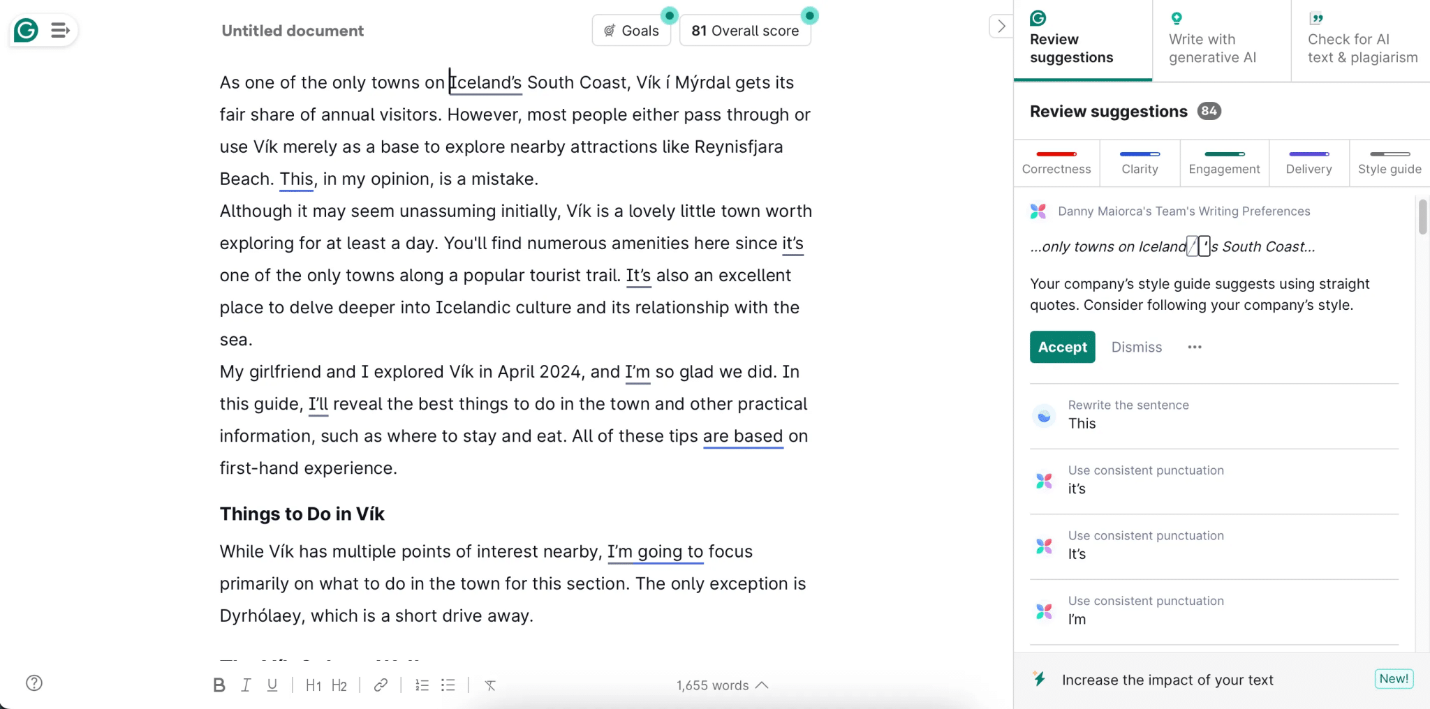 Grammarly Pro 應用程式介面