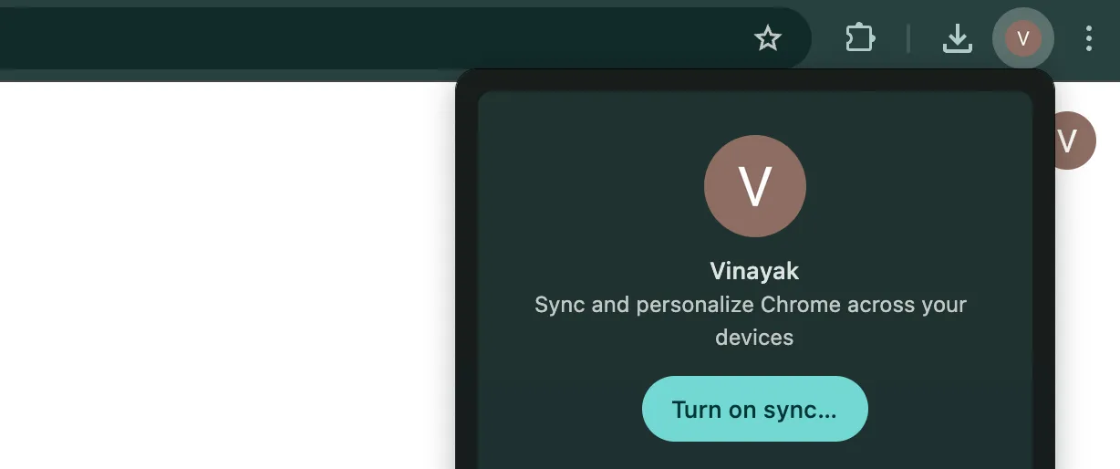 Включение автоматической синхронизации в Chrome