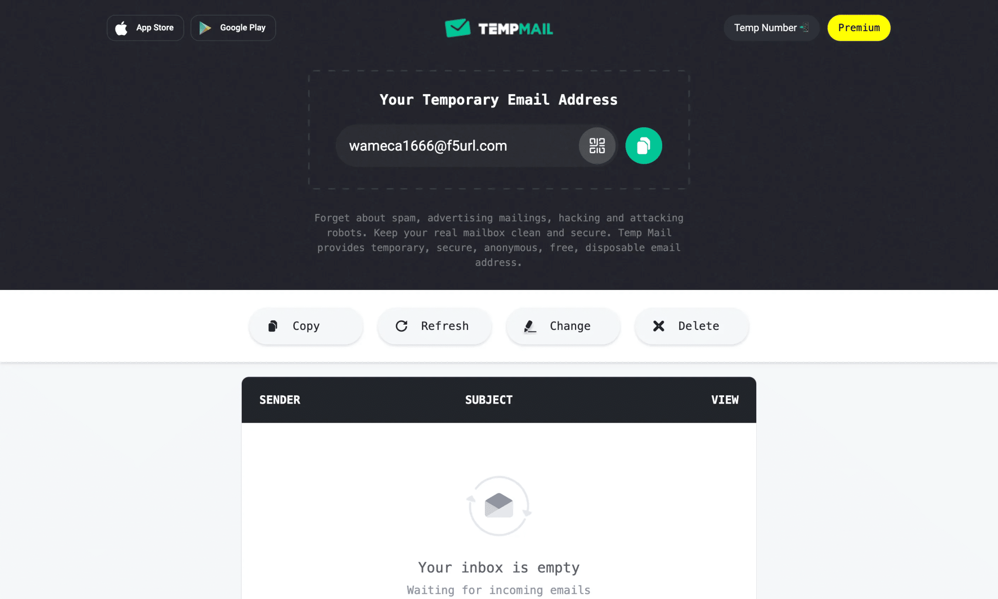Temp Mail 臨時電子郵件地址