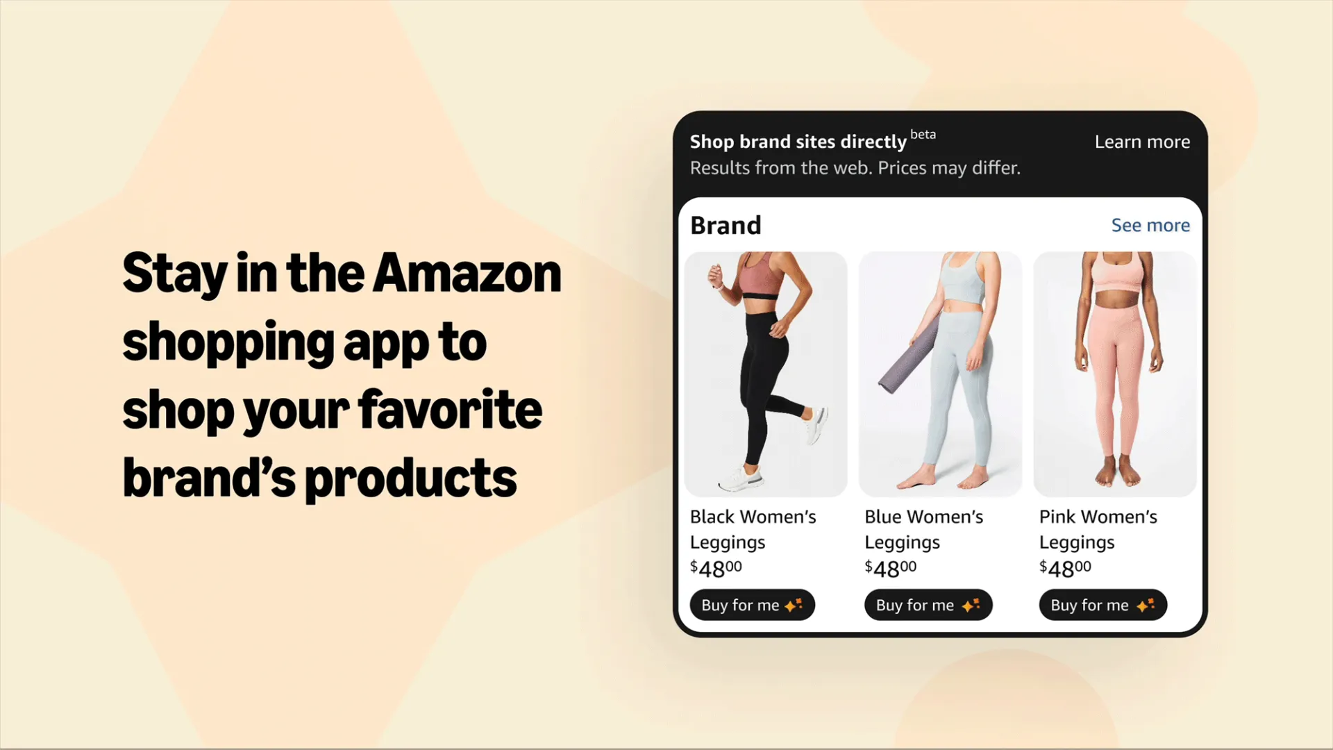 女性用レギンスがずらりと並ぶ「Buy Me」機能を搭載したAmazonの広告