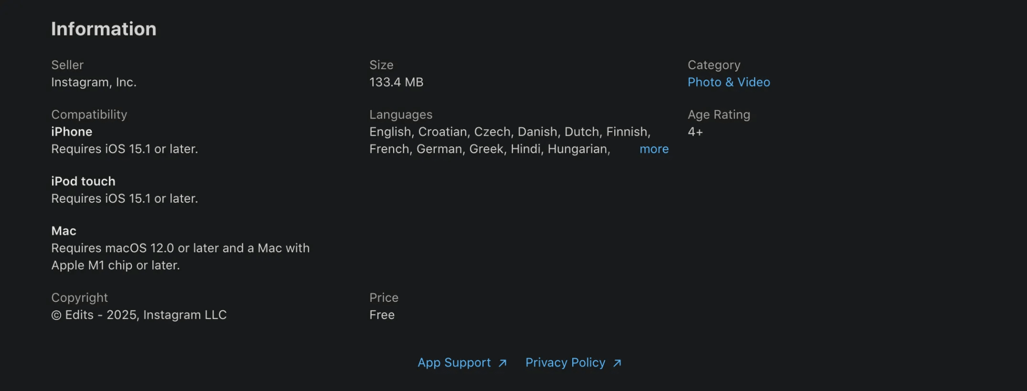 App Store Açıklamasını Düzenler