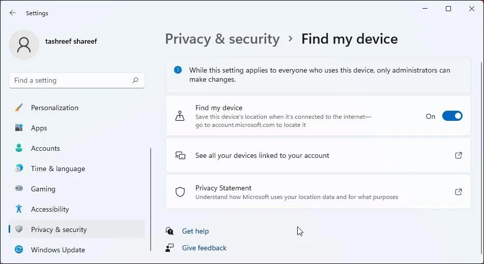 在 Windows 11 上尋找我的設備