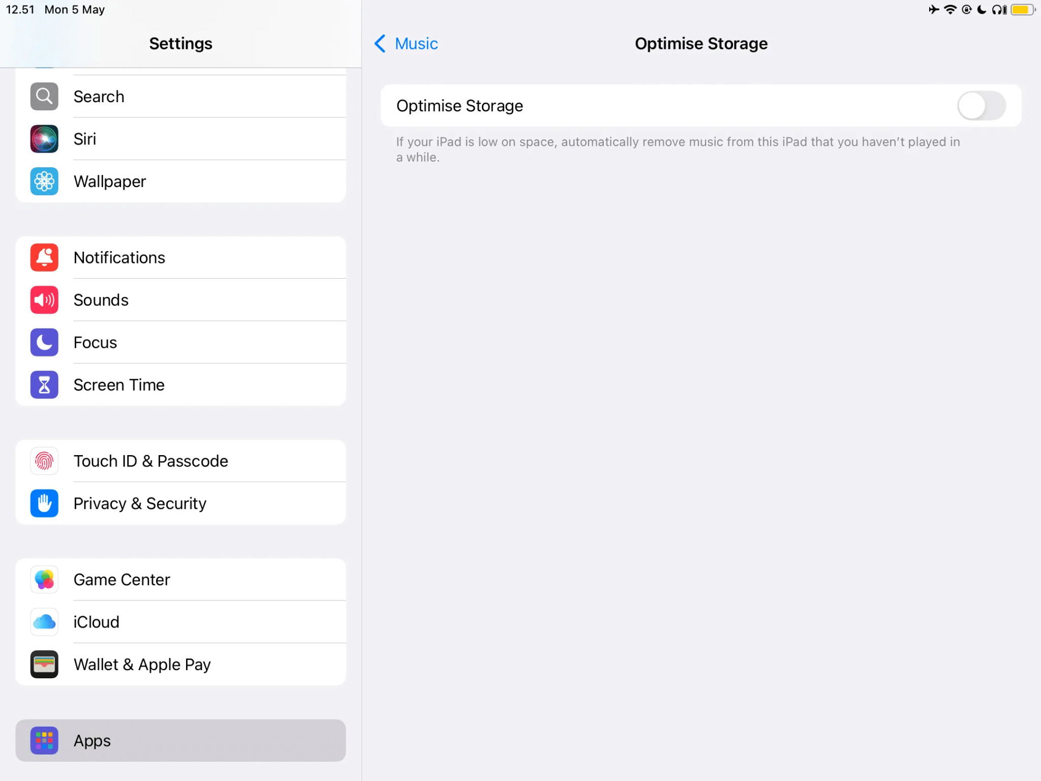 Ottimizza l'opzione di archiviazione nell'app Apple Music