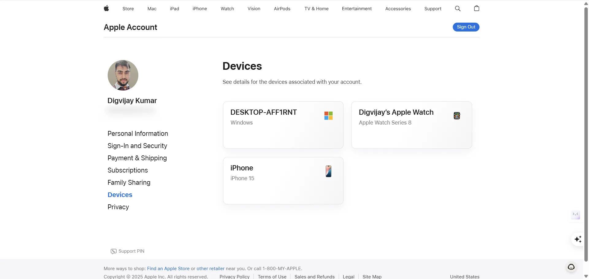 在 Chrome 瀏覽器上開啟我的 Apple 帳戶