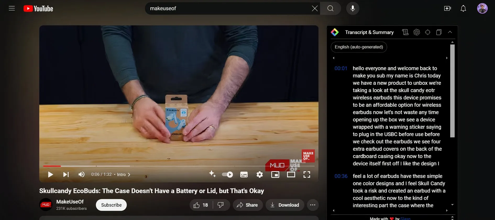 Capture d'écran montrant l'utilisation d'une vidéo sur YouTube