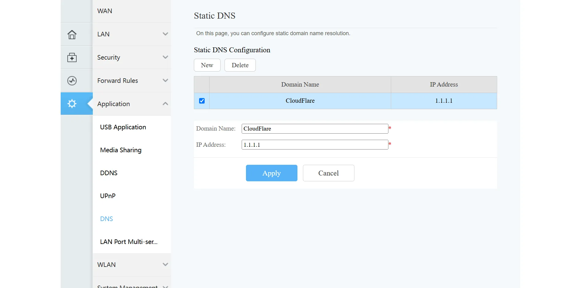 在路由器上設定 Cloudflare DNS