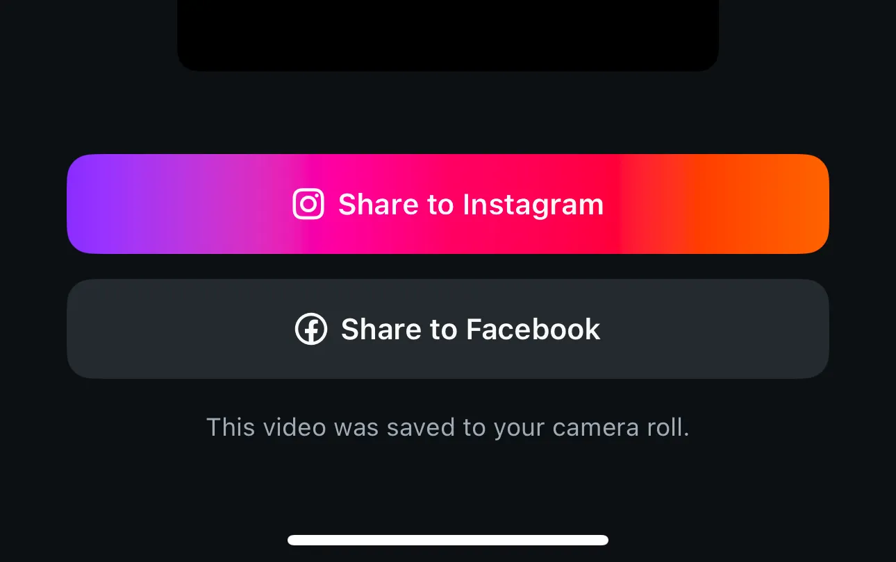 Instagram paylaşım ve Facebook paylaşım butonu
