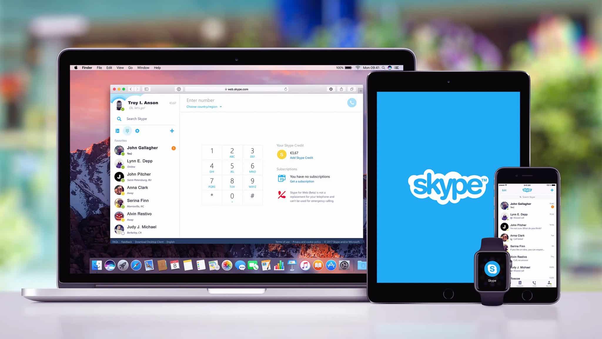 安裝在各種裝置上的 Skype