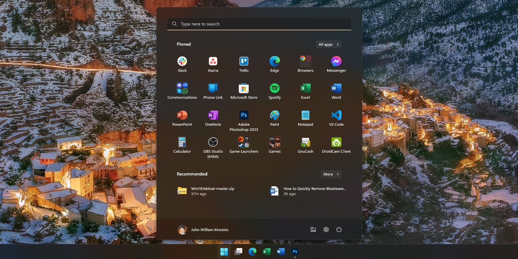 Windows 11 開始功能表應用