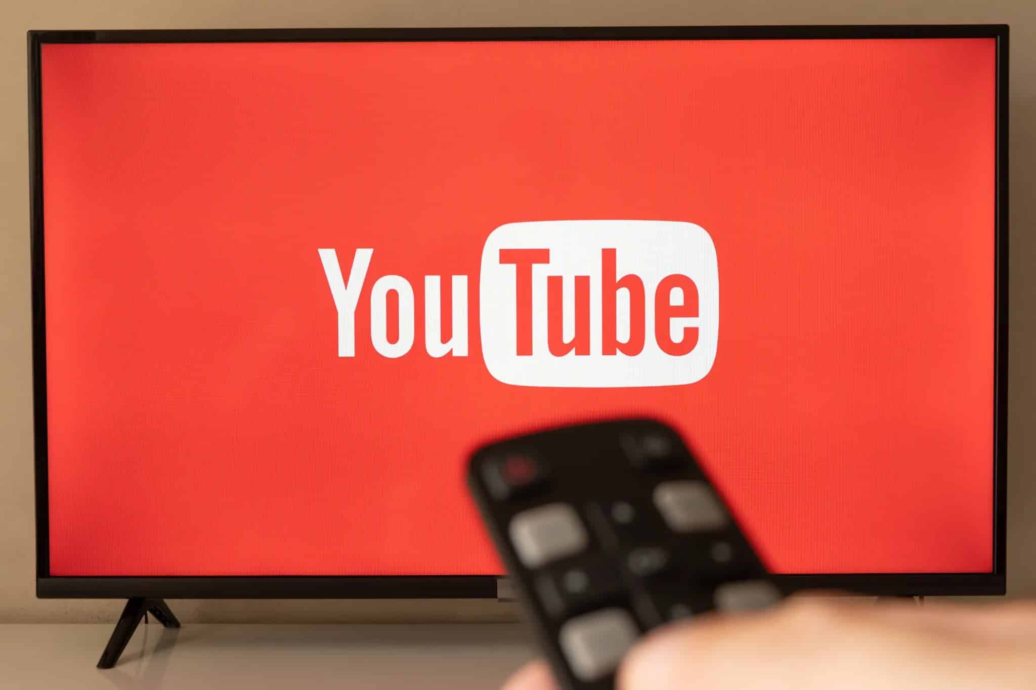 Il logo di YouTube in TV