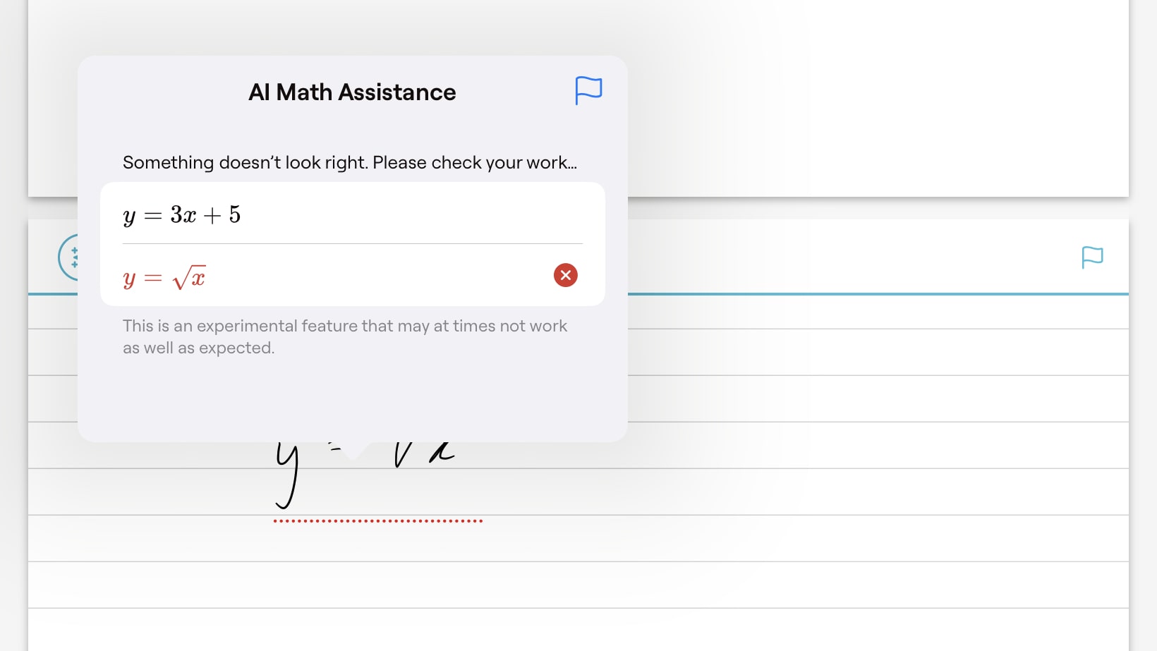 Goodnotes 6 su iPad utilizzato per equazioni matematiche.