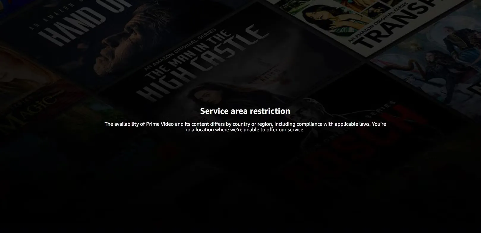 Ограничение на использование сервиса Amazon Prime