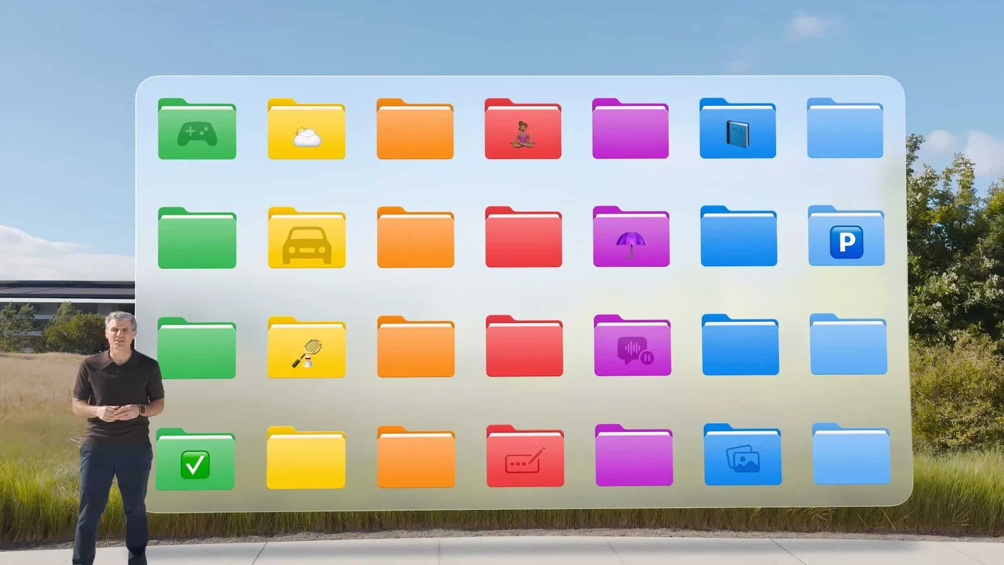 iPadOS 26 中的新彩色資料夾選項