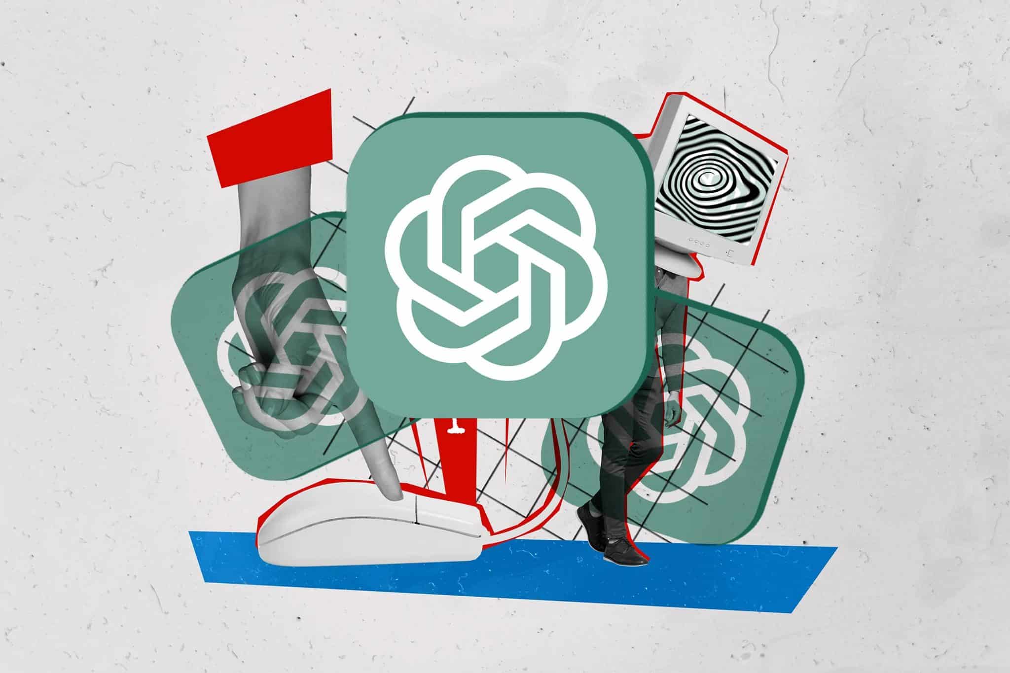 ChatGPT-logo op papierkunstwerk met digitale besturing.