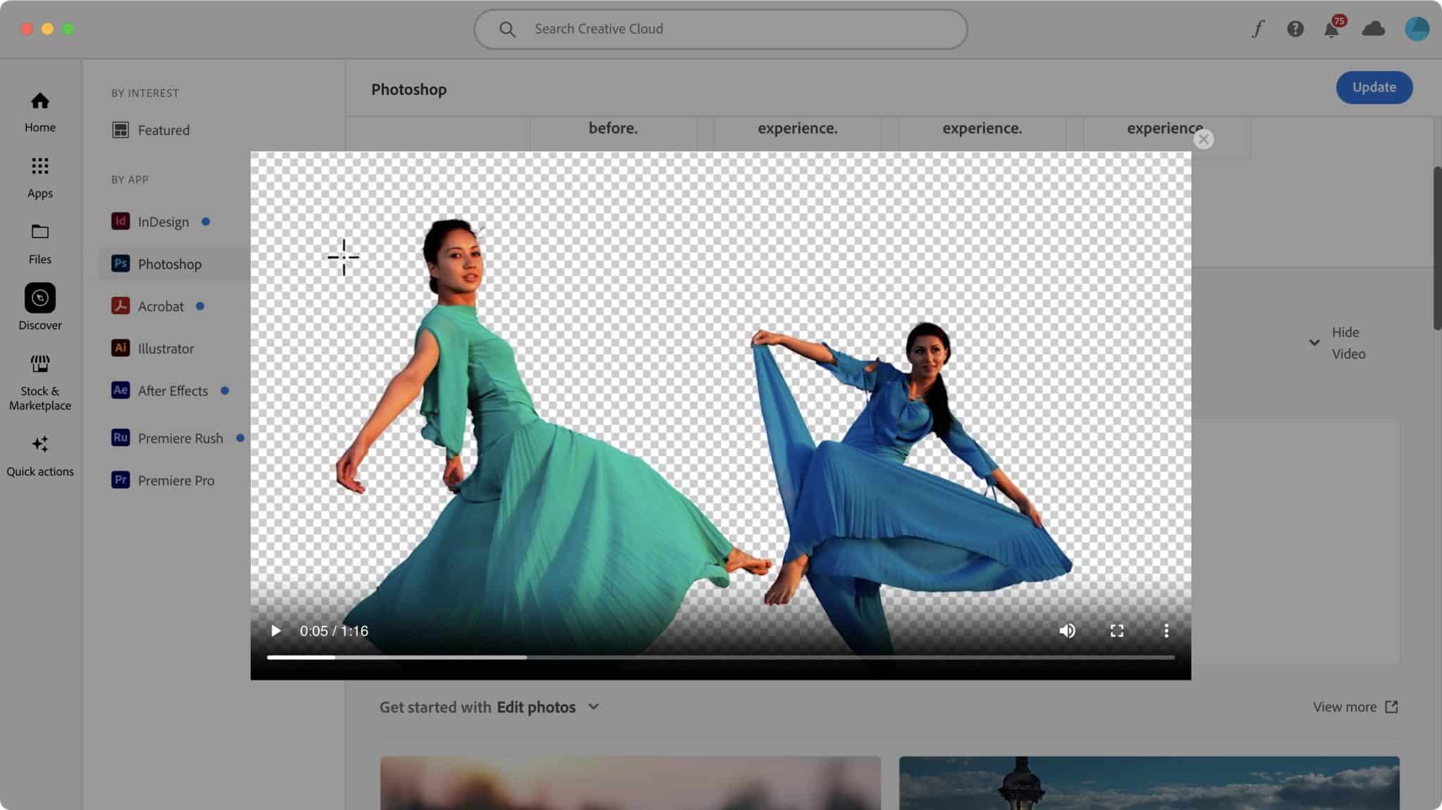 Adobe Creative Cloud in uso durante i nostri test