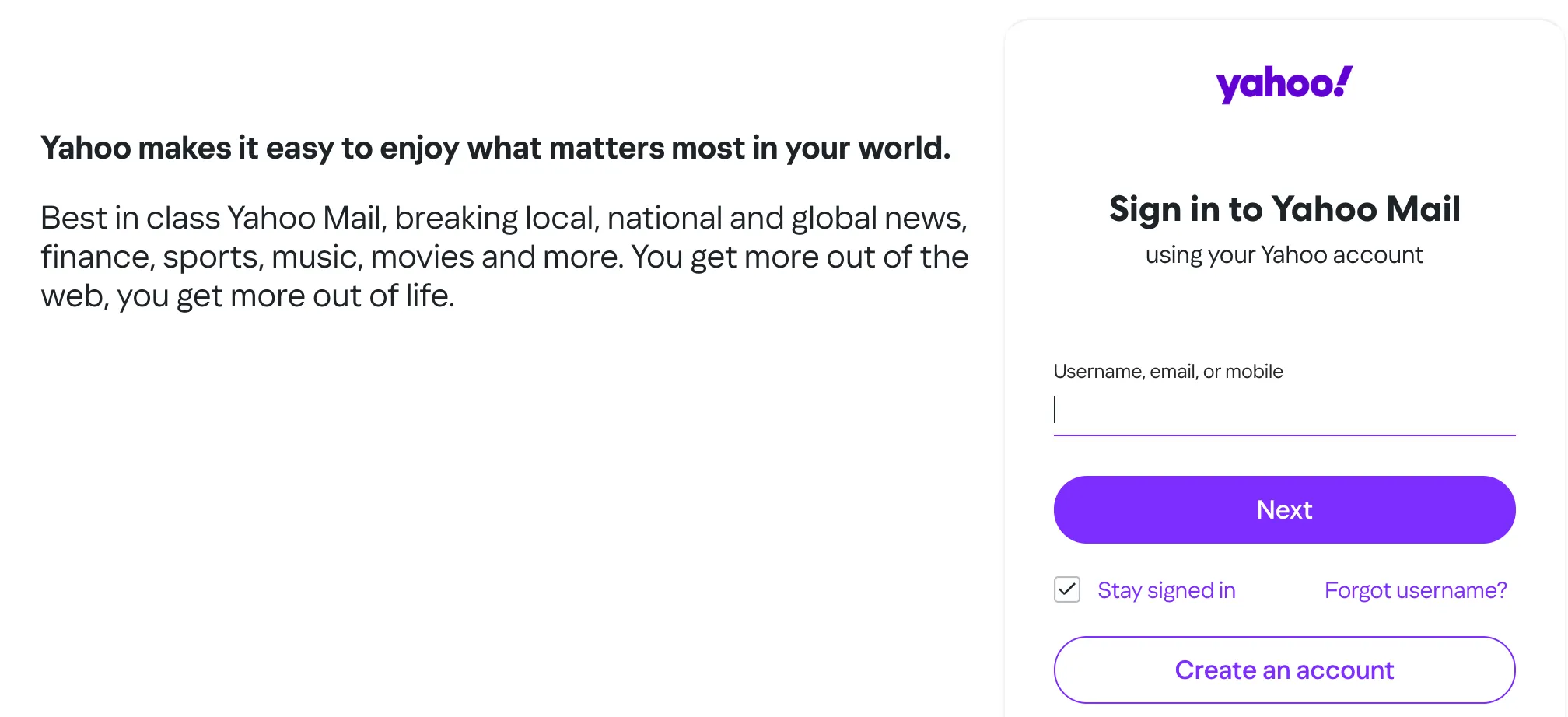 Συνδεθείτε στον λογαριασμό σας στο Yahoo Mail