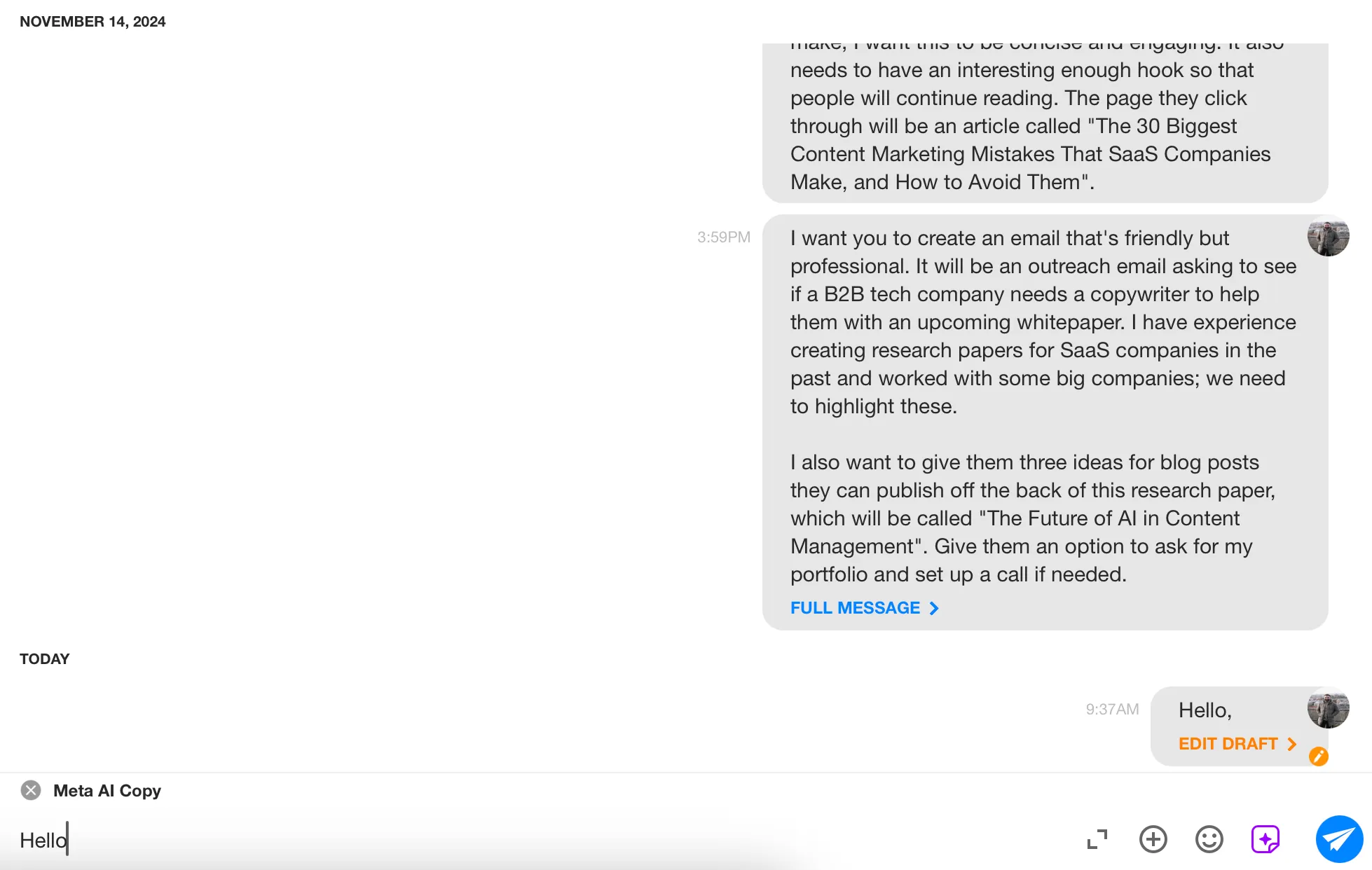 Utilizzo della chat e-mail nell'app Spike