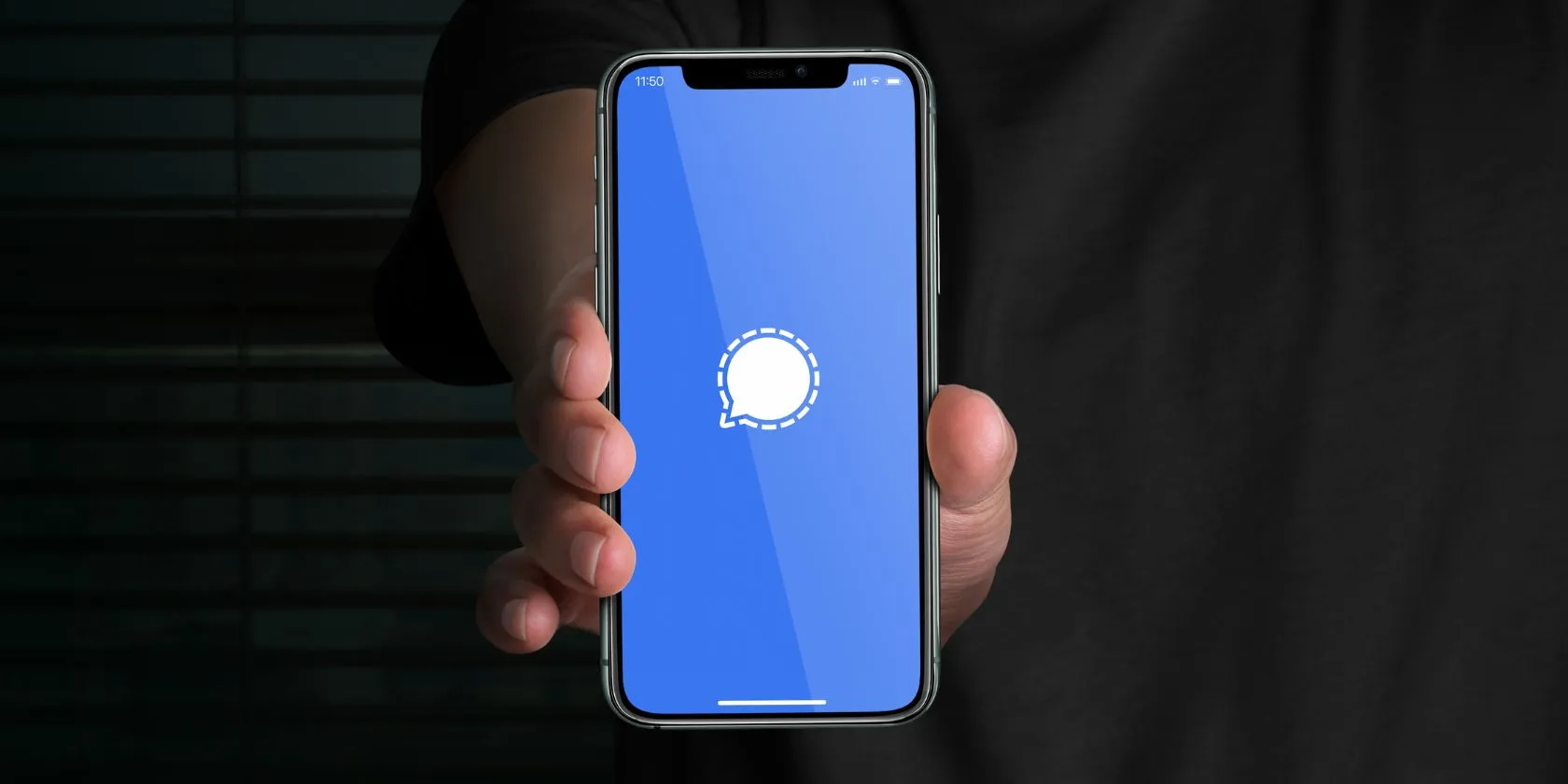 Logo de l'application Signal sur un smartphone
