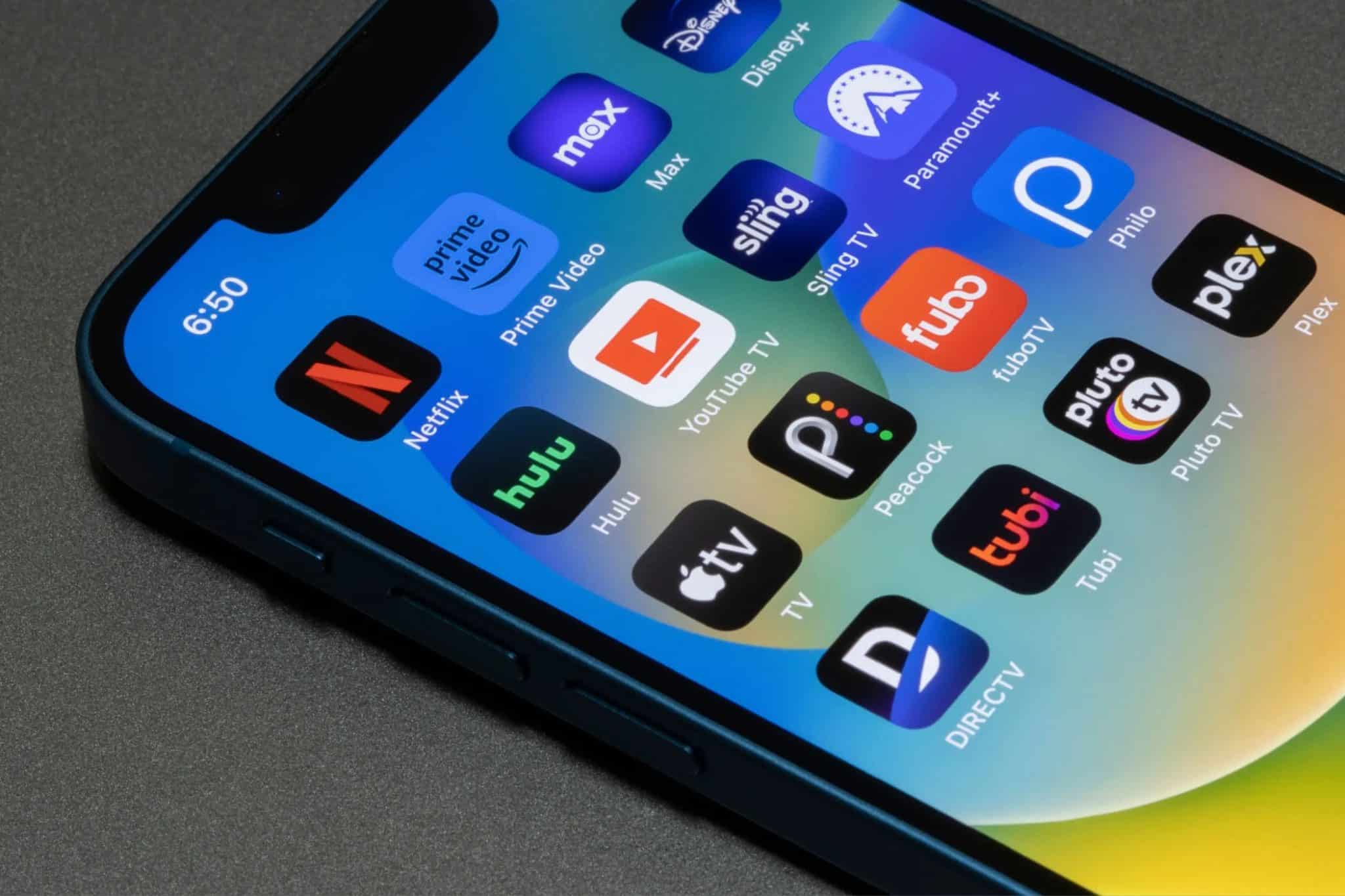 App di streaming su uno smartphone