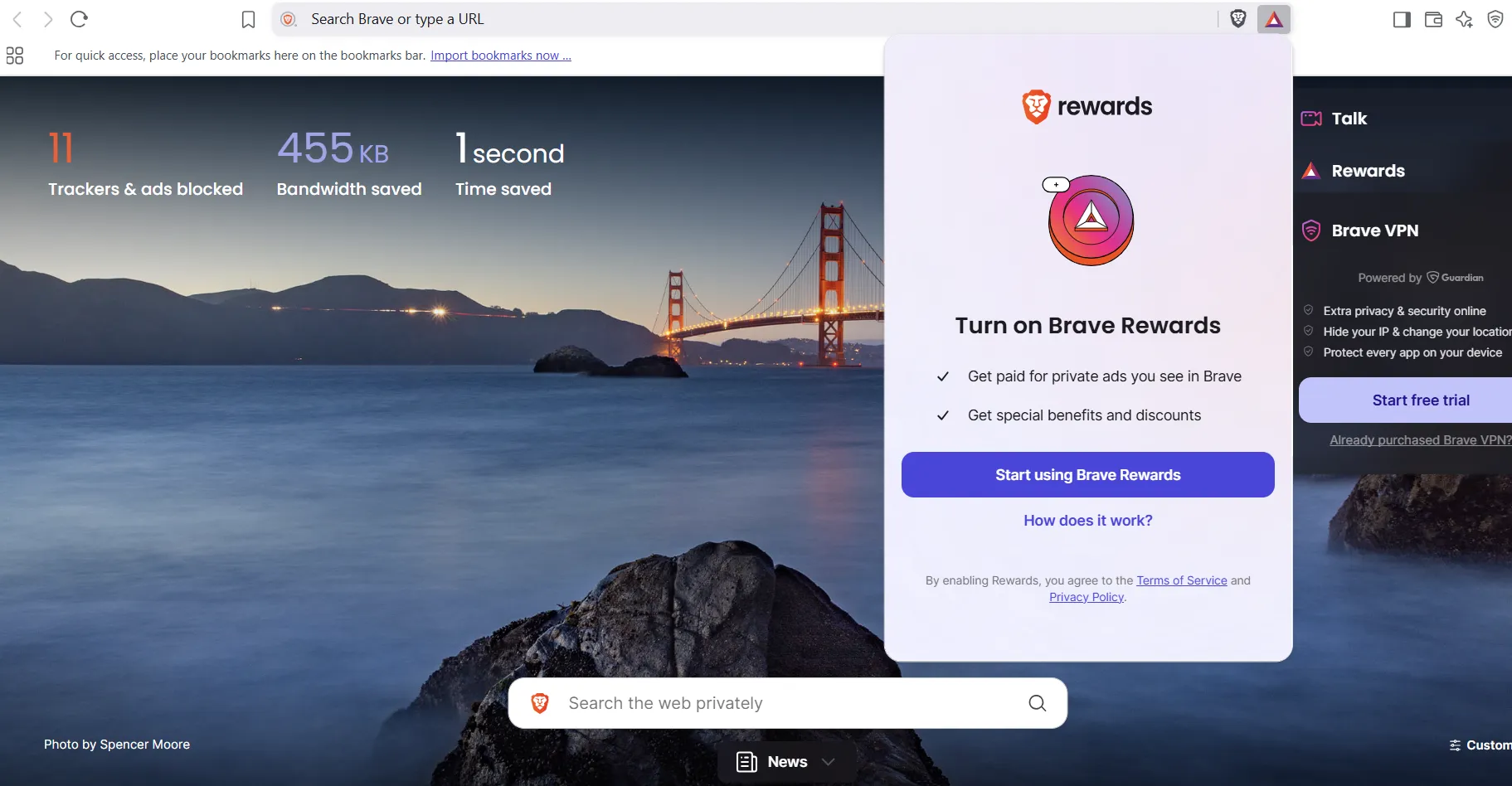 Attivazione di Brave Rewards