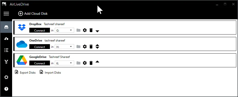 AirLiveDrive 主畫面對話方塊在 Windows 11 中開啟