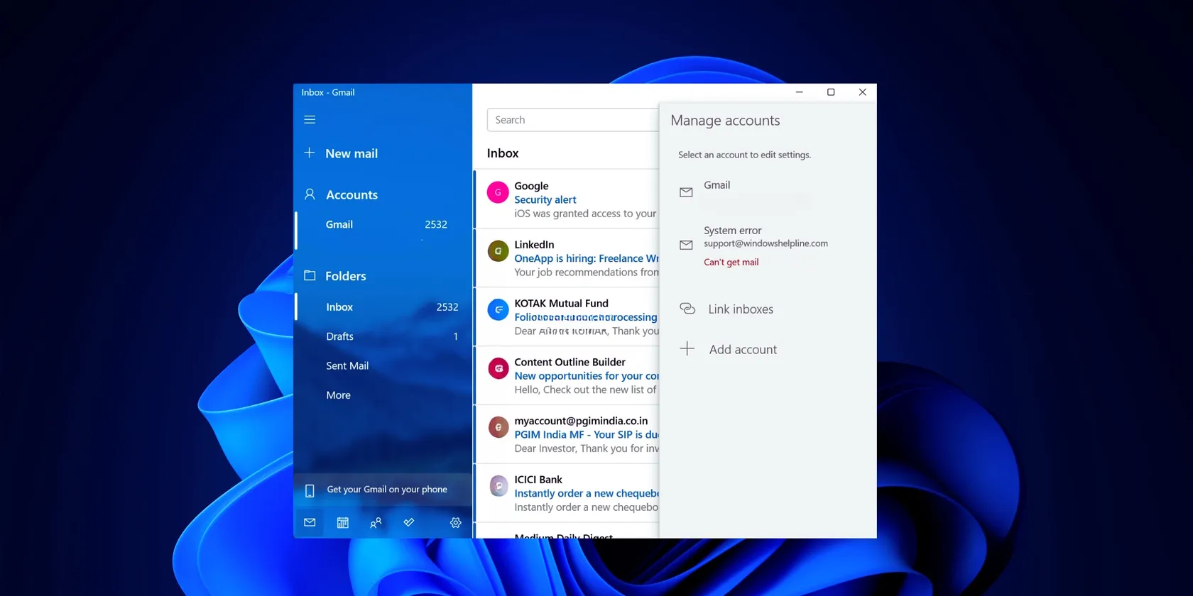 Erreur système : impossible de recevoir le courrier dans l'application Mail
