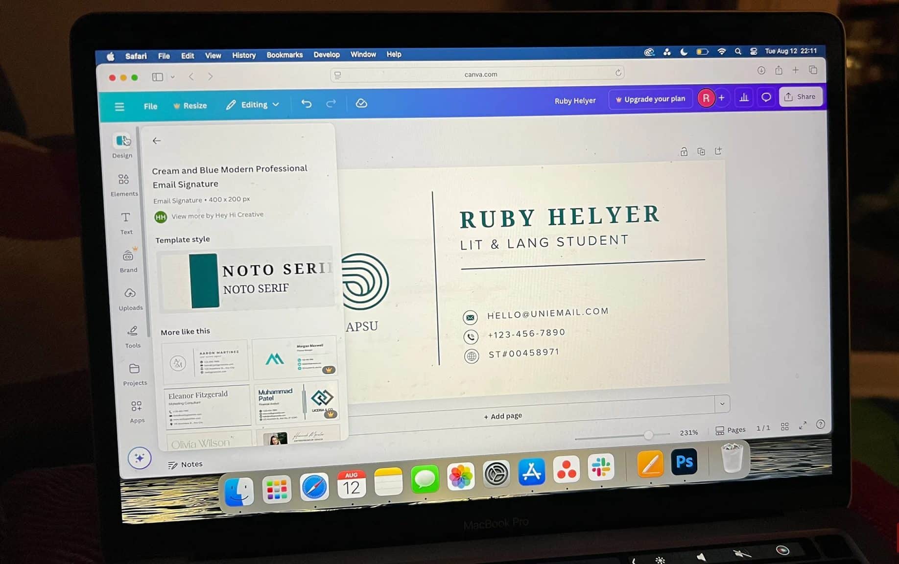 使用 Canva 設計電子郵件簽名