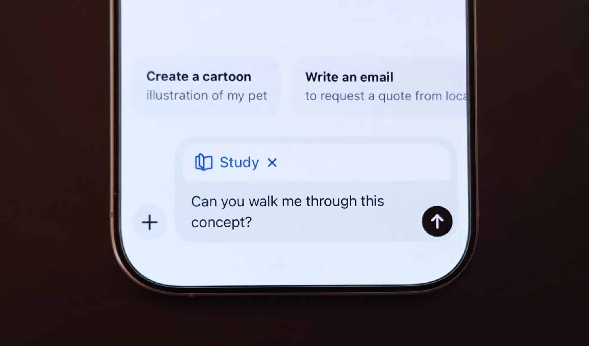 iPhone 上的 ChatGPT 中的學習模式