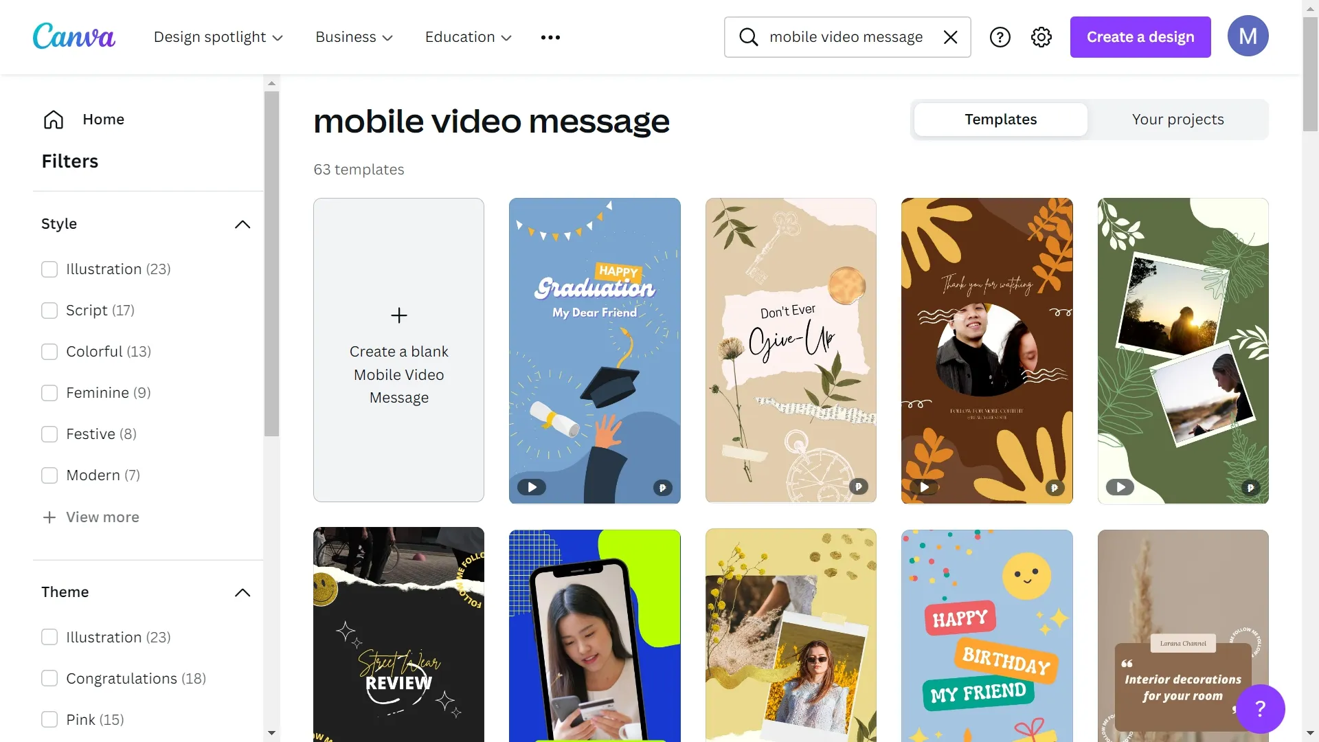 Canva 上的協作視訊訊息