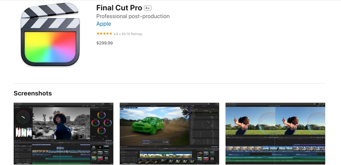 Final Cut Pro sul Mac App Store.