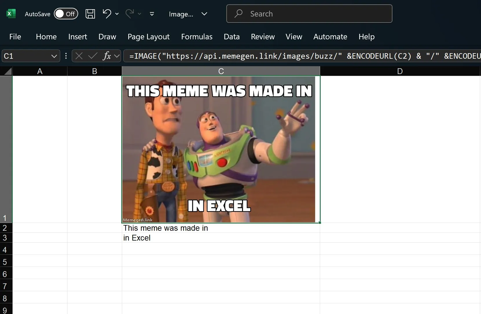 在 Excel 中產生迷因