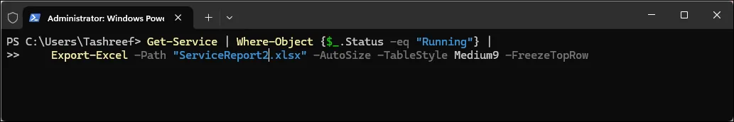 Importa modulo Excel sul terminale PowerShell