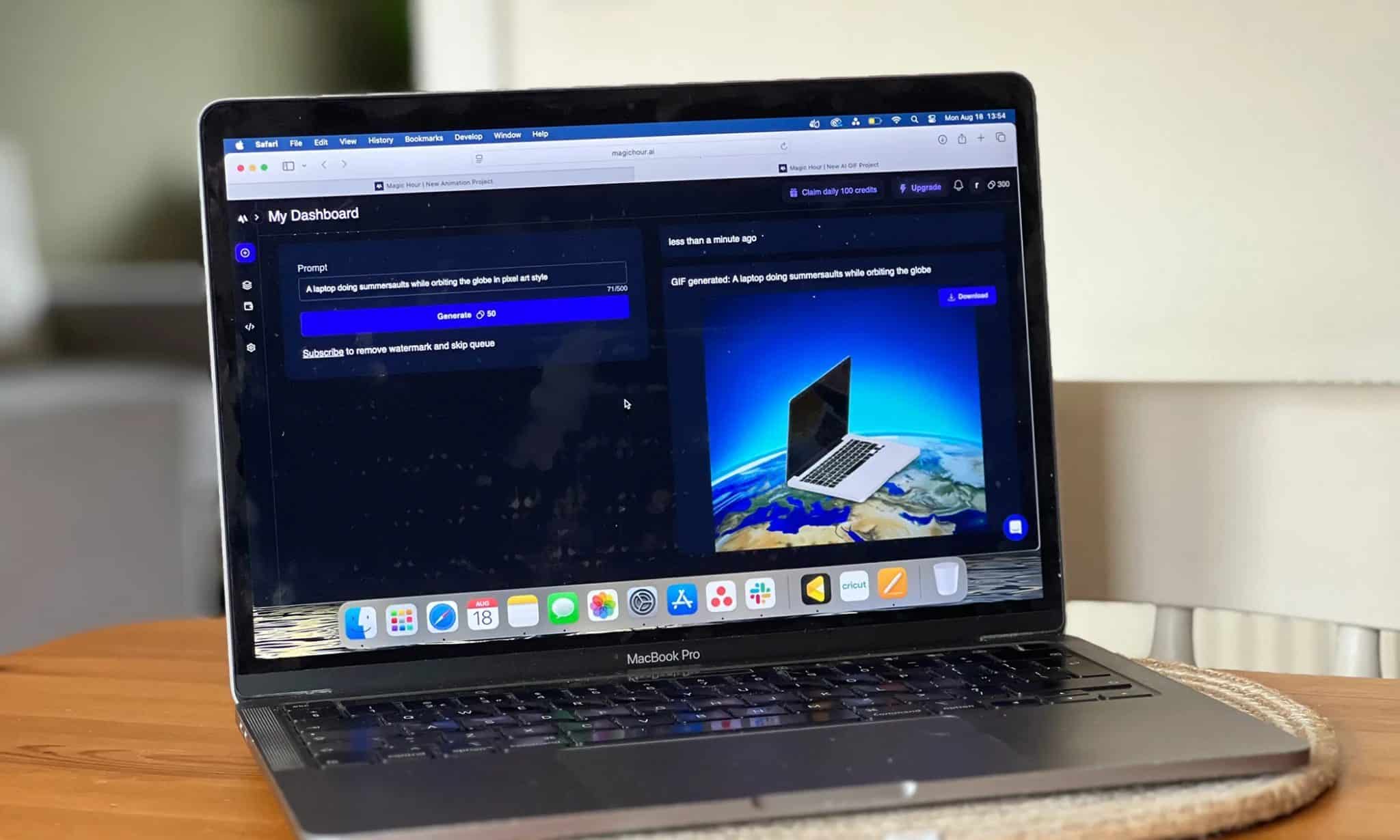 MacBook Pro 上的 Magic Hour GIF 動畫產生器