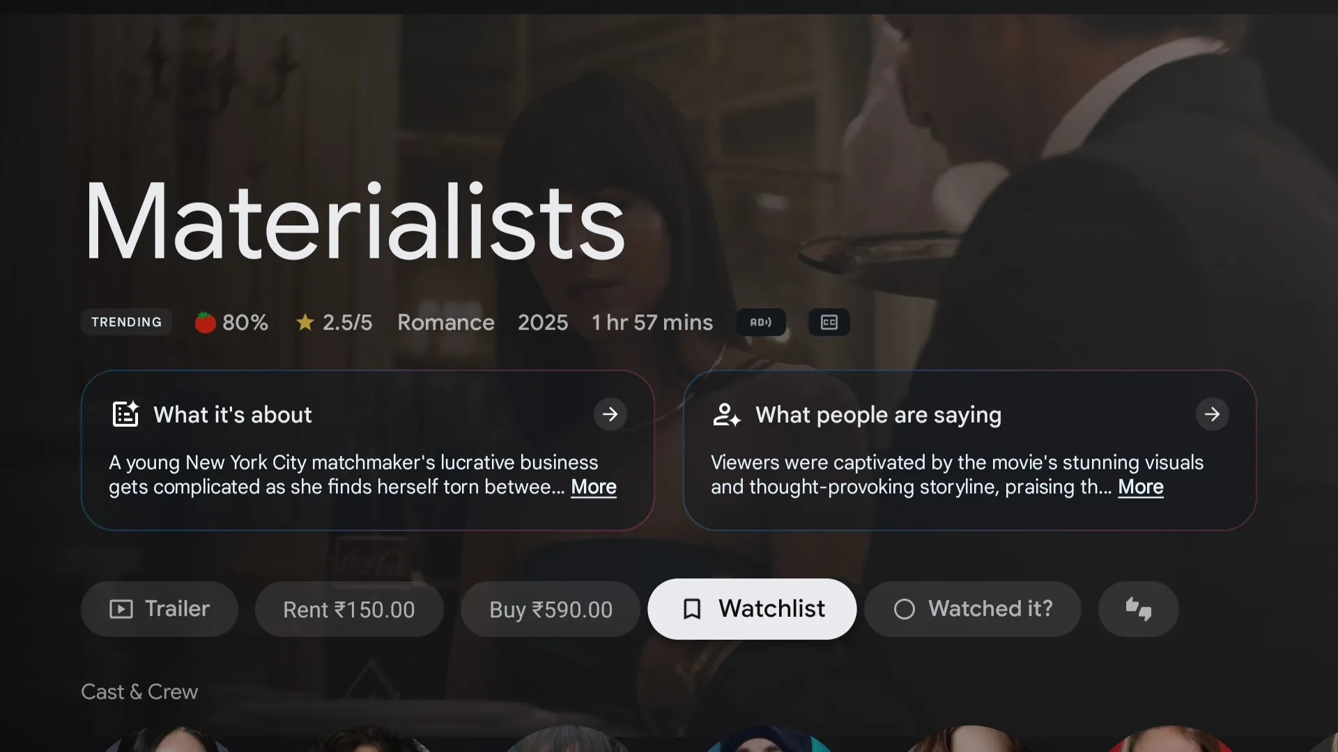 Materialisti in TV mostrano l'opzione della lista di controllo
