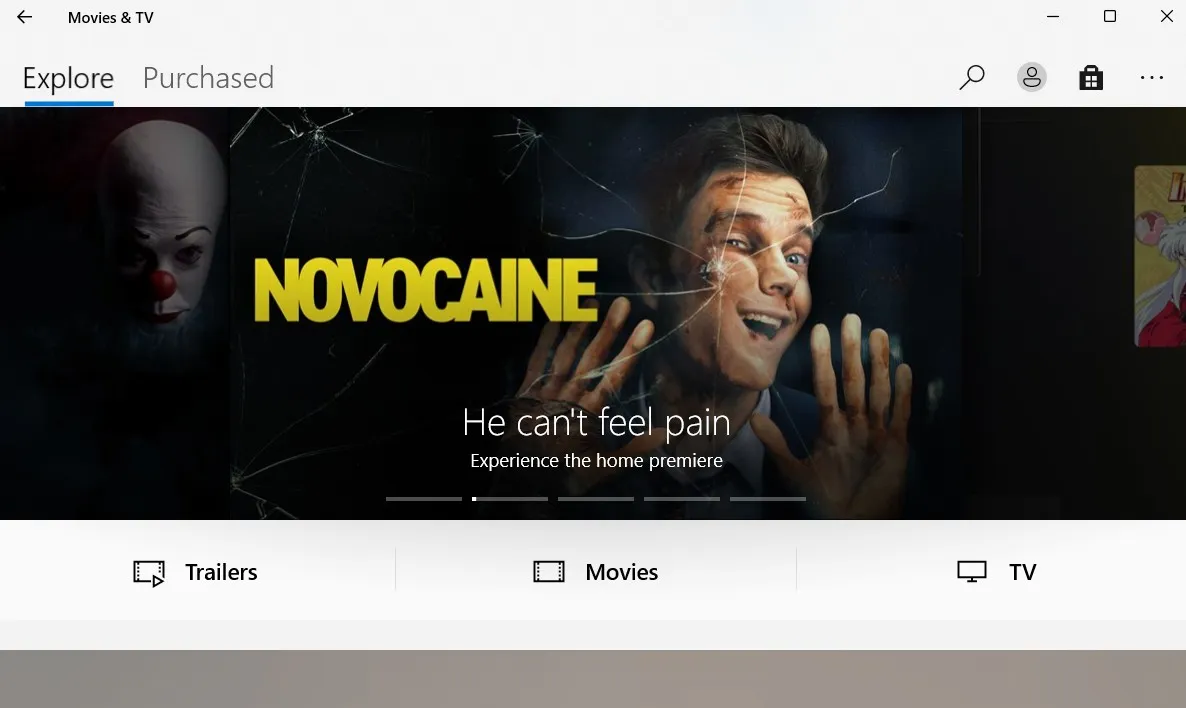 Application Films et séries TV sur Windows