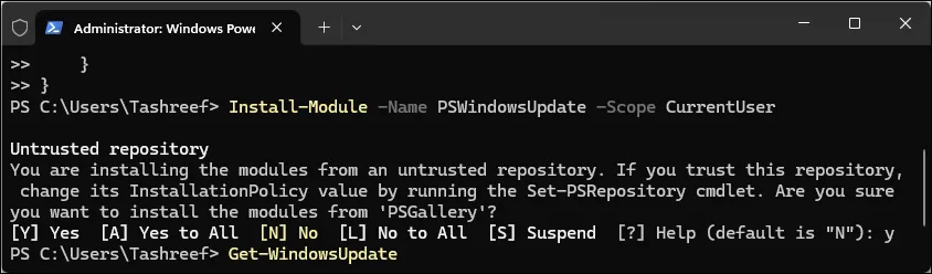 Modulo PowerShell PSWindowsUpdate